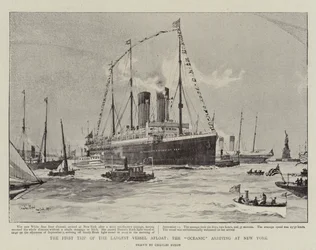 The First Trip of the Largest Vessel Afloat, the Oceanic arriving at New York